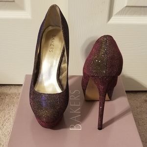 Pink, Purple, Gold Glitter Heels